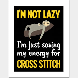 Funny Lazy Cross Stitch Stitching Posters and Art